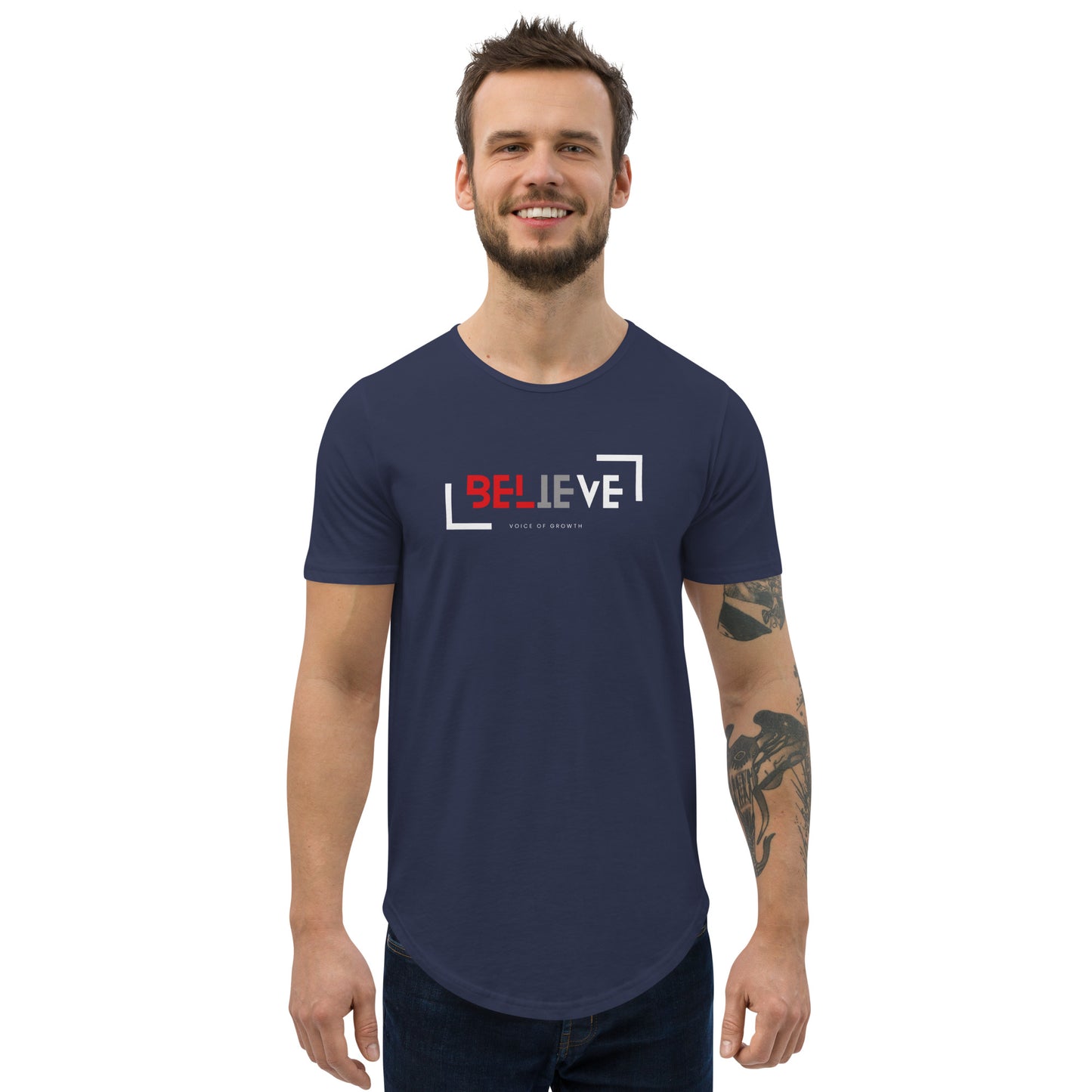 Men's Curved Hem T-Shirt-No Limiting Beliefs