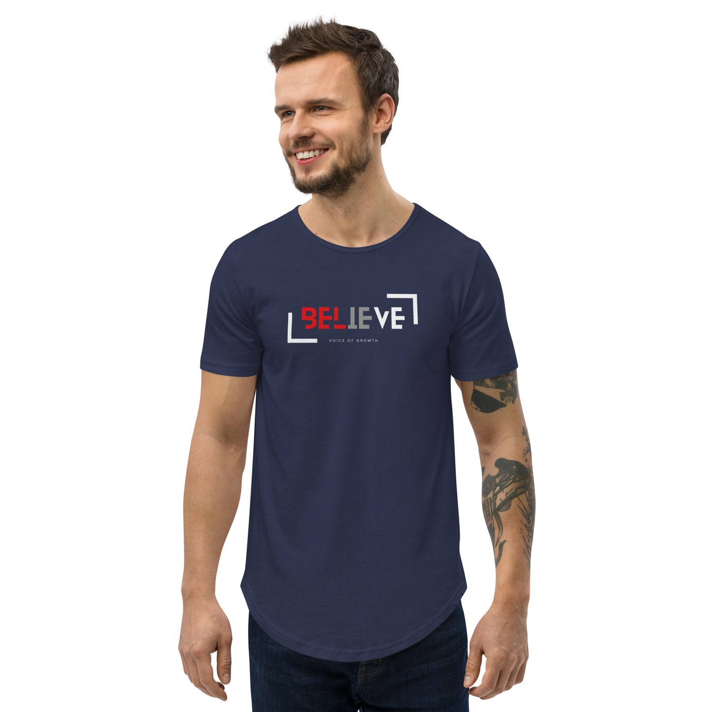 Men's Curved Hem T-Shirt-No Limiting Beliefs